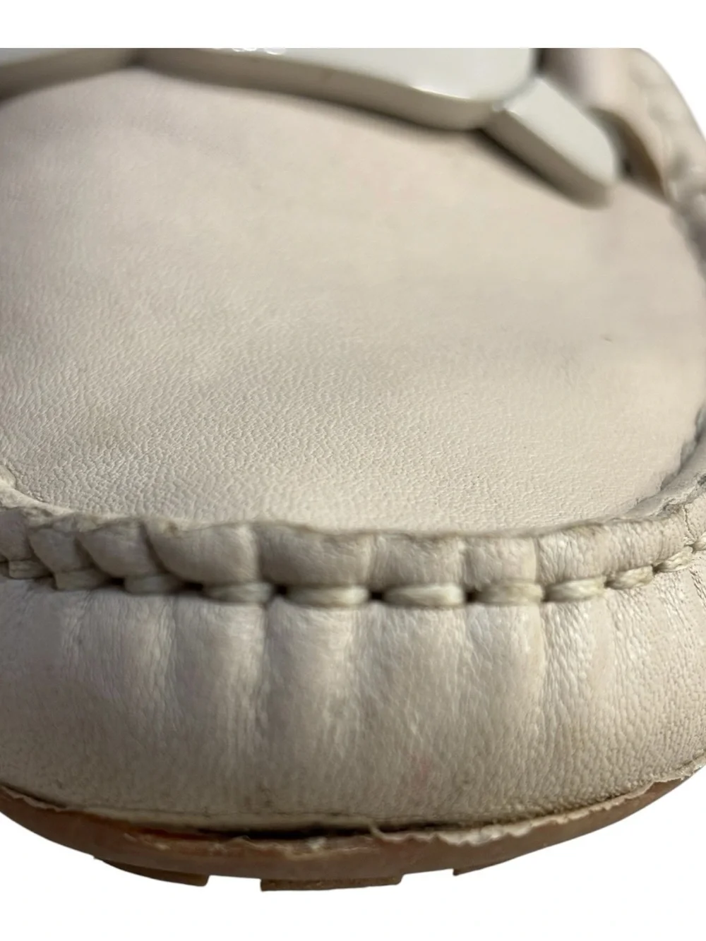 Vaneli Aiker Driving Loafers Off White Tan Women 7.5M Soft Glove Leather